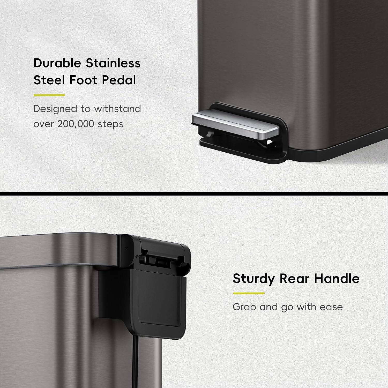 image:imageEKO Hudson Slim Trash Can with Lid 13 Gal Stainless Steel Gunmetal GrayGunmetal Gray