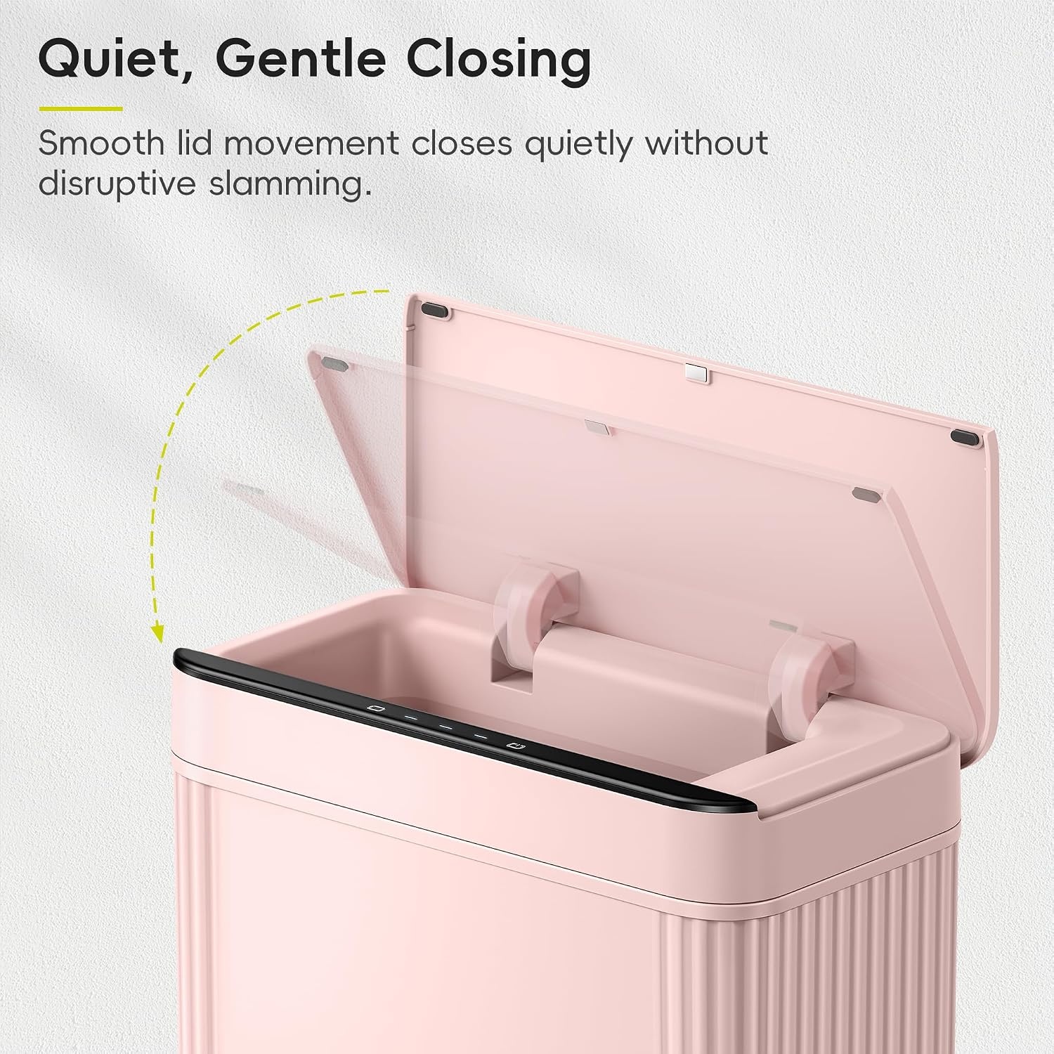 image:imageEKO 26 Gallon Small Bathroom Trash Can with Lid Motion Sensor White10L Pink