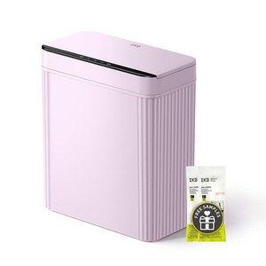 EKO 2.6 Gallon Small Bathroom Trash Can with Lid, Motion Sensor, White(10L – Lavender)