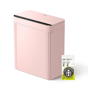 EKO 2.6 Gallon Small Bathroom Trash Can with Lid, Motion Sensor, White(10L – Pink)