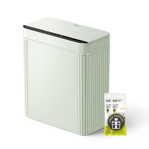 EKO 2.6 Gallon Small Bathroom Trash Can with Lid, Motion Sensor, White(10L – Sage)