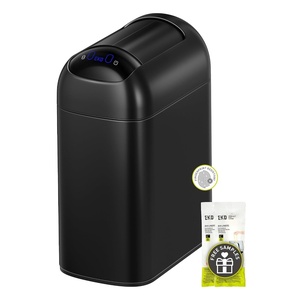 EKO 2.6 Gallon Small Bathroom Trash Can with Lid, Motion Sensor, White(Astro 10L-Matte Black)