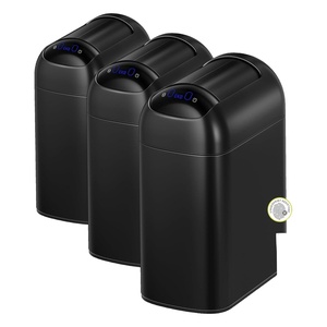 EKO 2.6 Gallon Small Bathroom Trash Can with Lid, Motion Sensor, White(Astro 10L-Matte Black (Pack of 3))