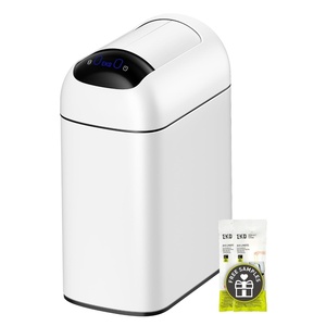 EKO 2.6 Gallon Small Bathroom Trash Can with Lid, Motion Sensor, White(Astro 10L-Matte White)