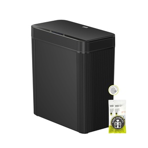EKO 2.6 Gallon Small Bathroom Trash Can with Lid, Motion Sensor, White(Brio 10L-Carbon Black)